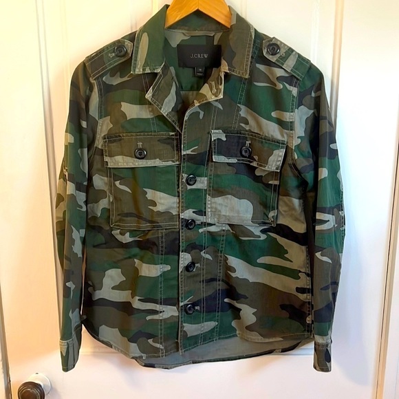 J Crew // Camouflage Utility Shirt Jacket Shacket - Picture 5 of 10